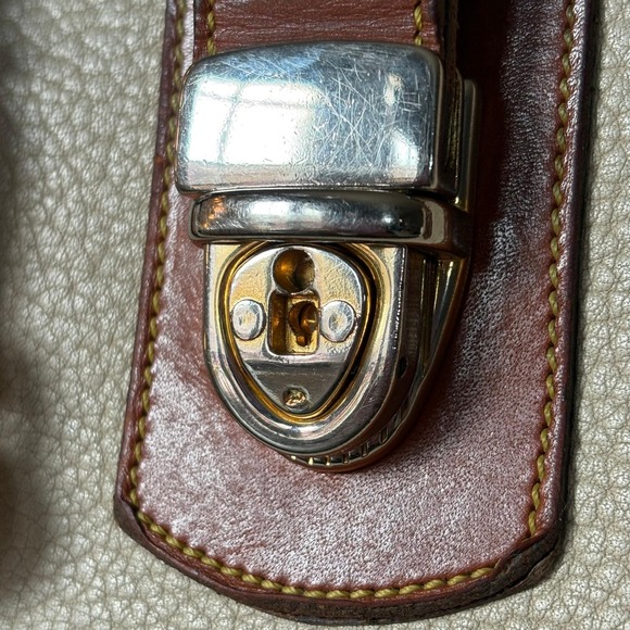 Vintage Dooney & Bourke AWL Pebble Leather Tote Bone Tan‎ Duck Bag - Picture 3 of 16